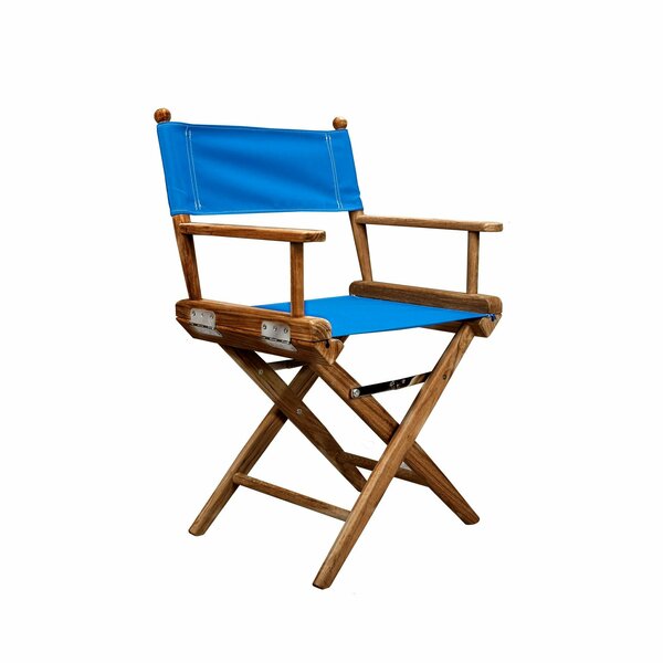 Whitecap Teak Newport Director's Chair with Pacific Blue Fabric Seat 60043